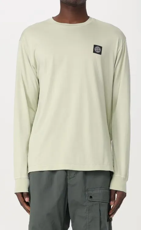 STONE ISLAND  |Crew Neck Long Sleeves Plain Cotton Long Sleeve T-shirt Logo