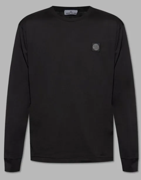 STONE ISLAND  |Crew Neck Long Sleeves Plain Cotton Long Sleeve T-shirt Logo