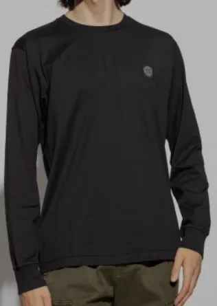 STONE ISLAND  |Crew Neck Long Sleeves Plain Cotton Long Sleeve T-shirt Logo