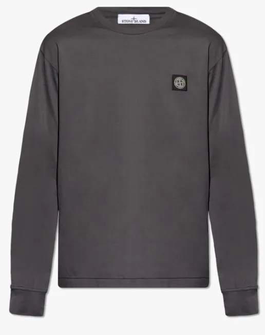 STONE ISLAND  |Crew Neck Long Sleeves Plain Cotton Long Sleeve T-shirt Logo