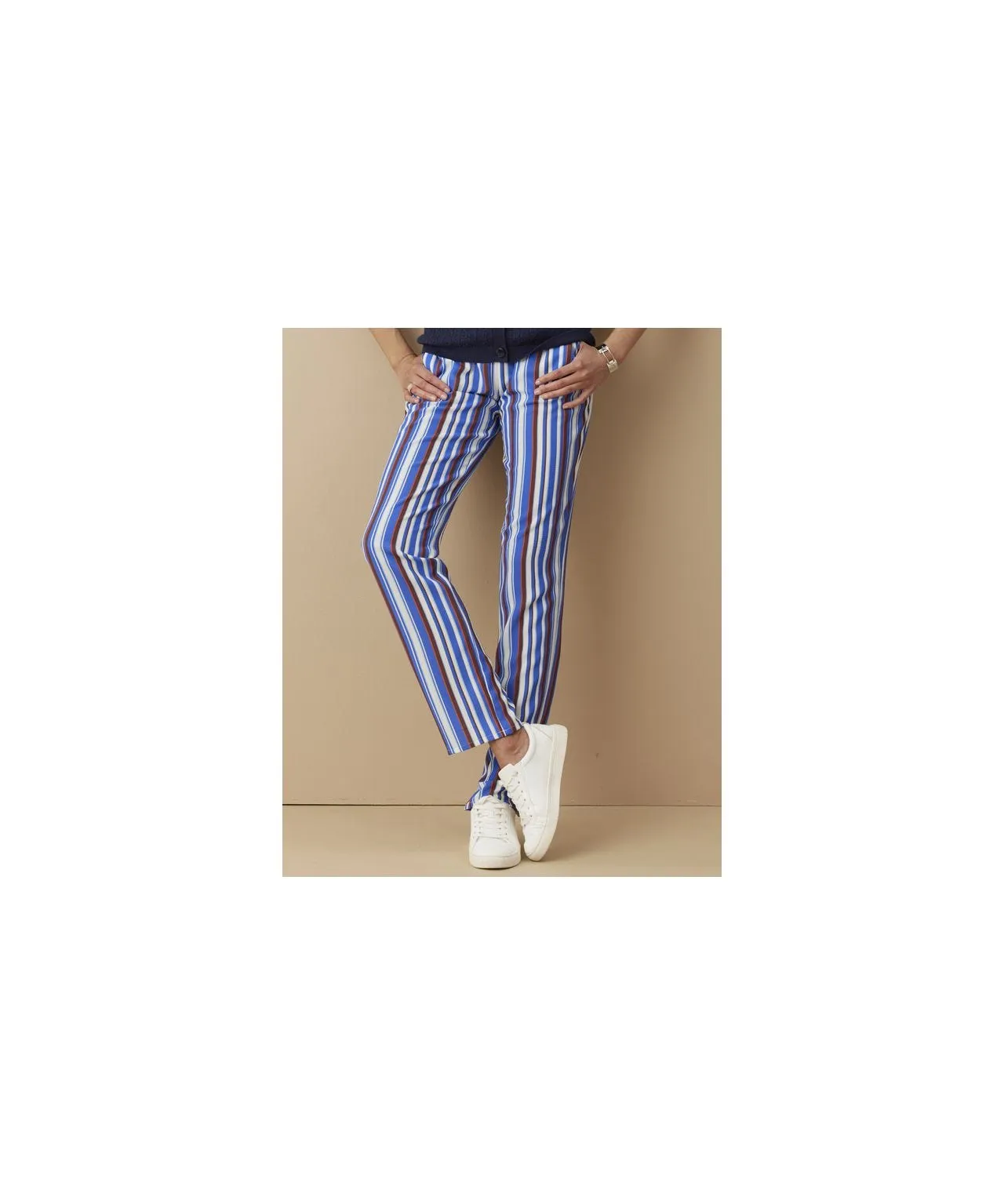 Straight Leg Stripe Trousers