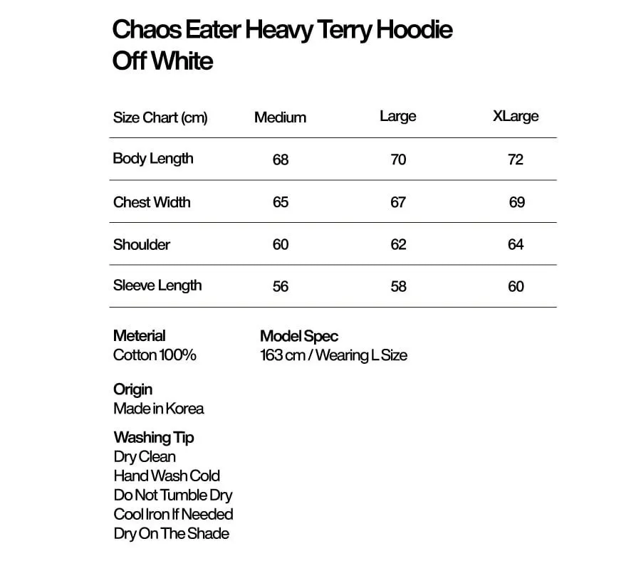 SUNDAYOFFCLUB  |●SUNDAYOFFCLUB● Chaos Eater Heavy Terry Hoodie - Off White