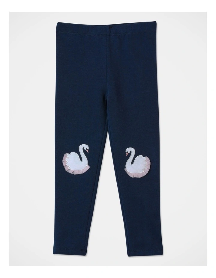 Swan Leggings in Navy