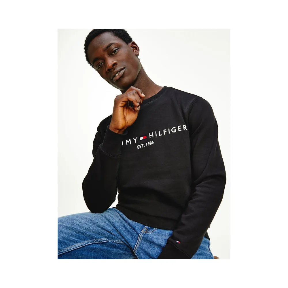 Tommy Hilfiger Mw11596 Msw Tommy Logo Sweatshirt Black