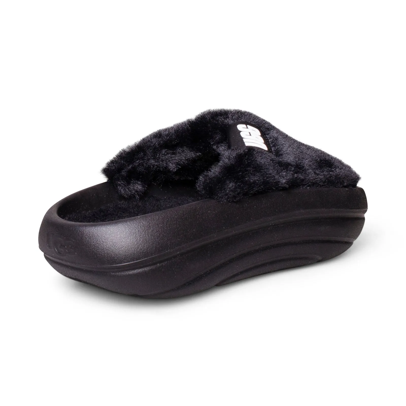 UGG Foamo UGGplush Black Slippers - Women's