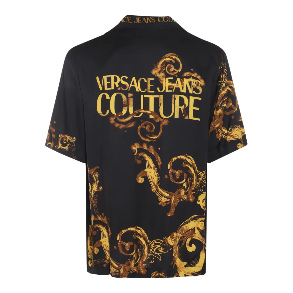 VERSACE JEANS  |Bi-color Short Sleeves Front Button Shirts