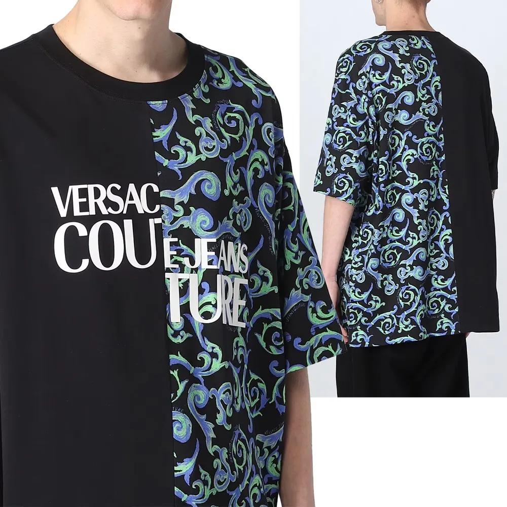 VERSACE JEANS  |Crew Neck Short Sleeves Logo Crew Neck T-Shirts