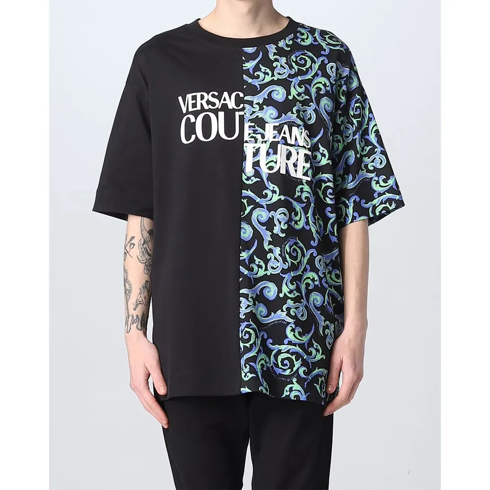 VERSACE JEANS  |Crew Neck Short Sleeves Logo Crew Neck T-Shirts