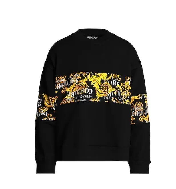 VERSACE JEANS  |Unisex Street Style Long Sleeves Cotton Logo Sweatshirts