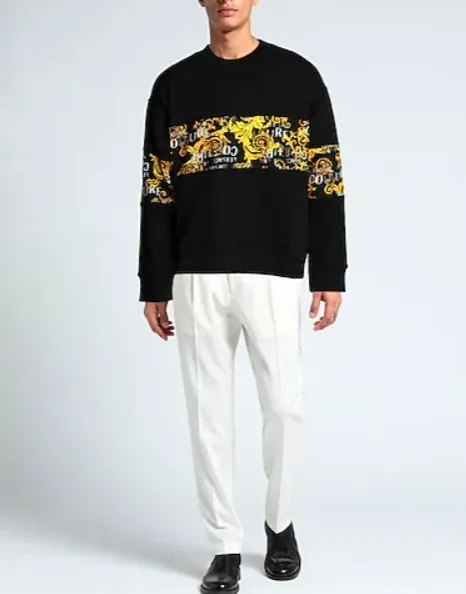 VERSACE JEANS  |Unisex Street Style Long Sleeves Cotton Logo Sweatshirts