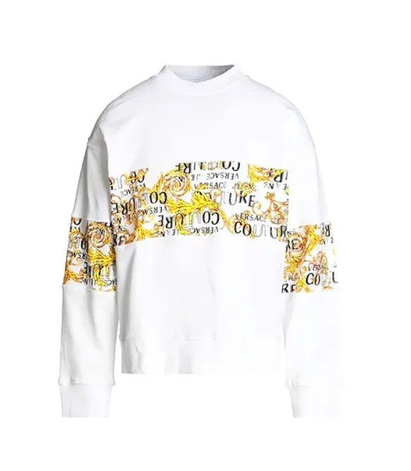 VERSACE JEANS  |Unisex Street Style Long Sleeves Cotton Logo Sweatshirts