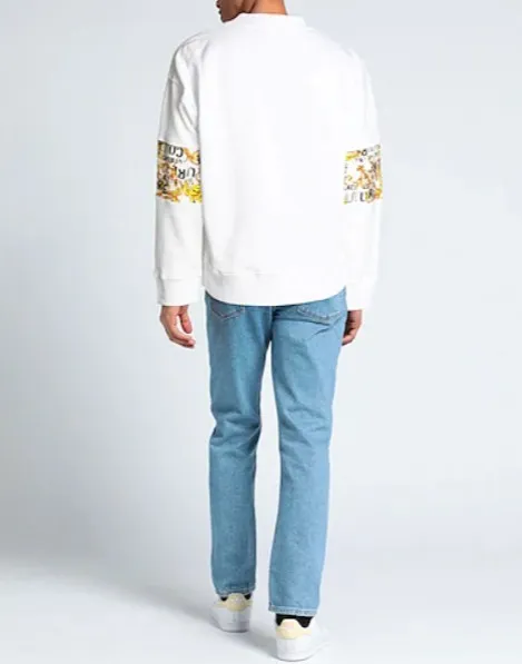 VERSACE JEANS  |Unisex Street Style Long Sleeves Cotton Logo Sweatshirts