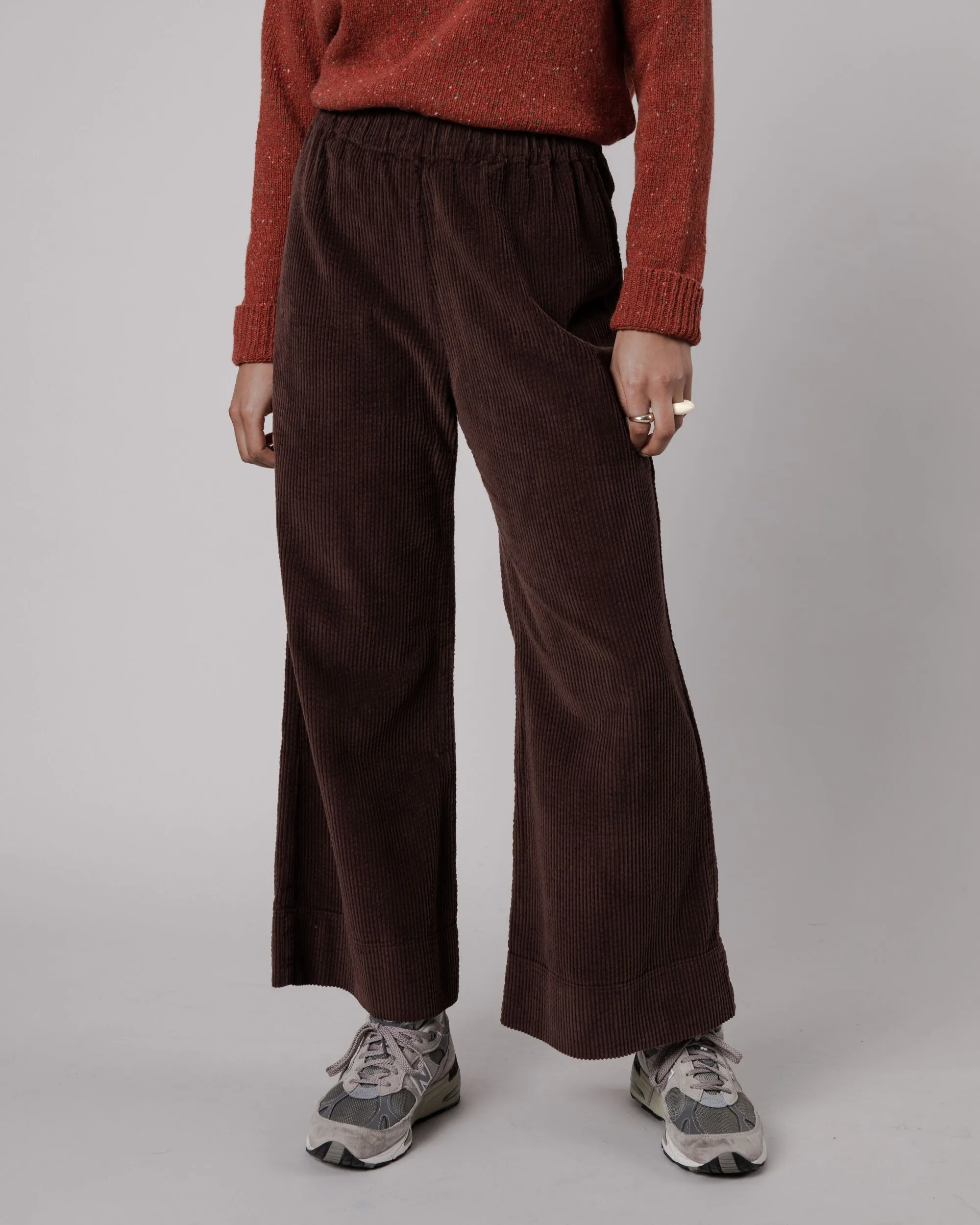 Wide Leg Corduroy Pants Brown