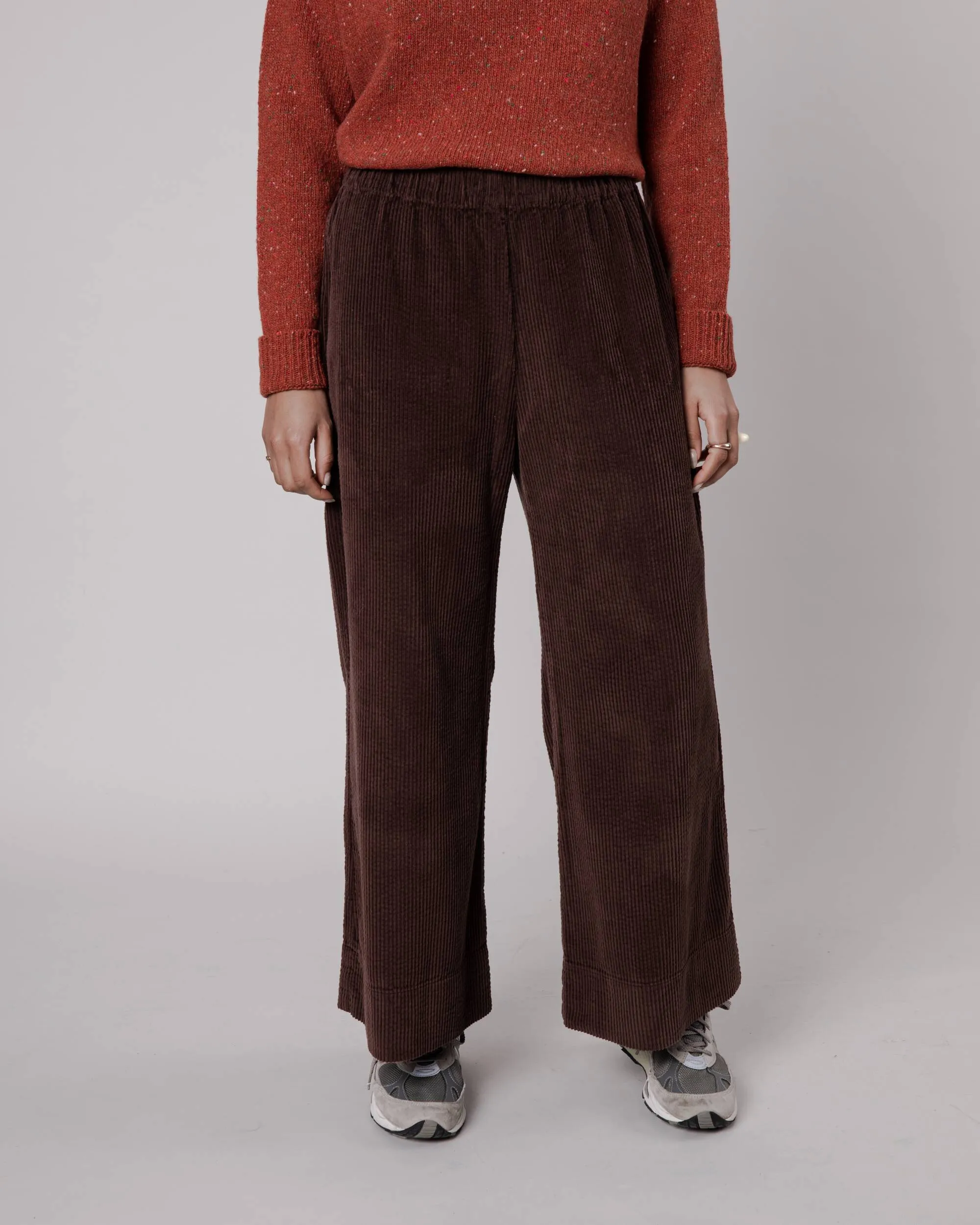 Wide Leg Corduroy Pants Brown