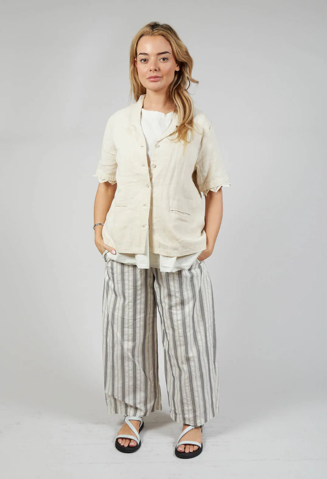 Wide Leg Trousers in Stripe