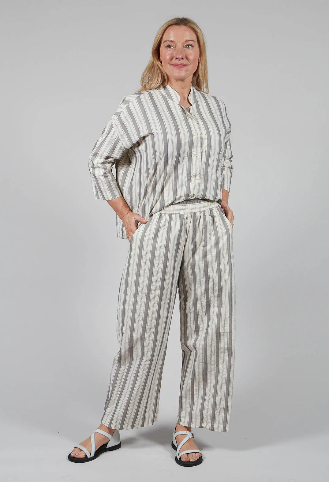 Wide Leg Trousers in Stripe