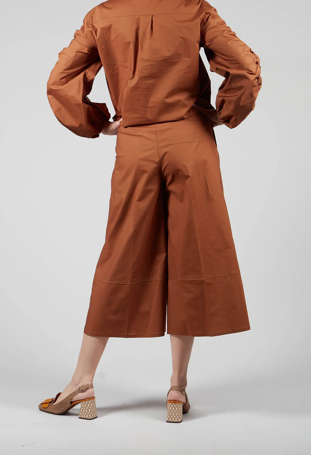 Wide Leg Trousers in Tobacco