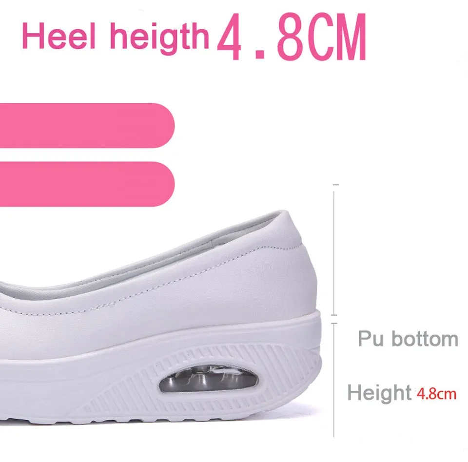 Women's Concise Style Solid Round Toe Slip-on Hollow Casual Shoes