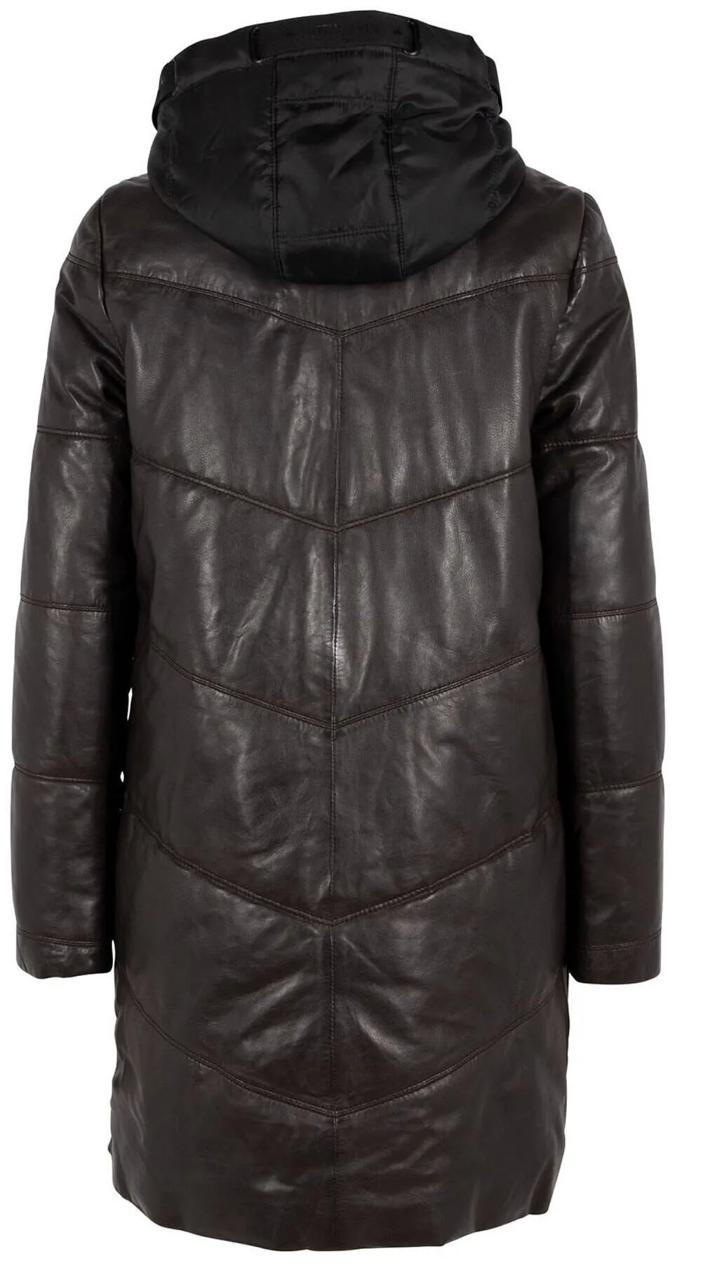 Women's long brown \vallie\ down jacket