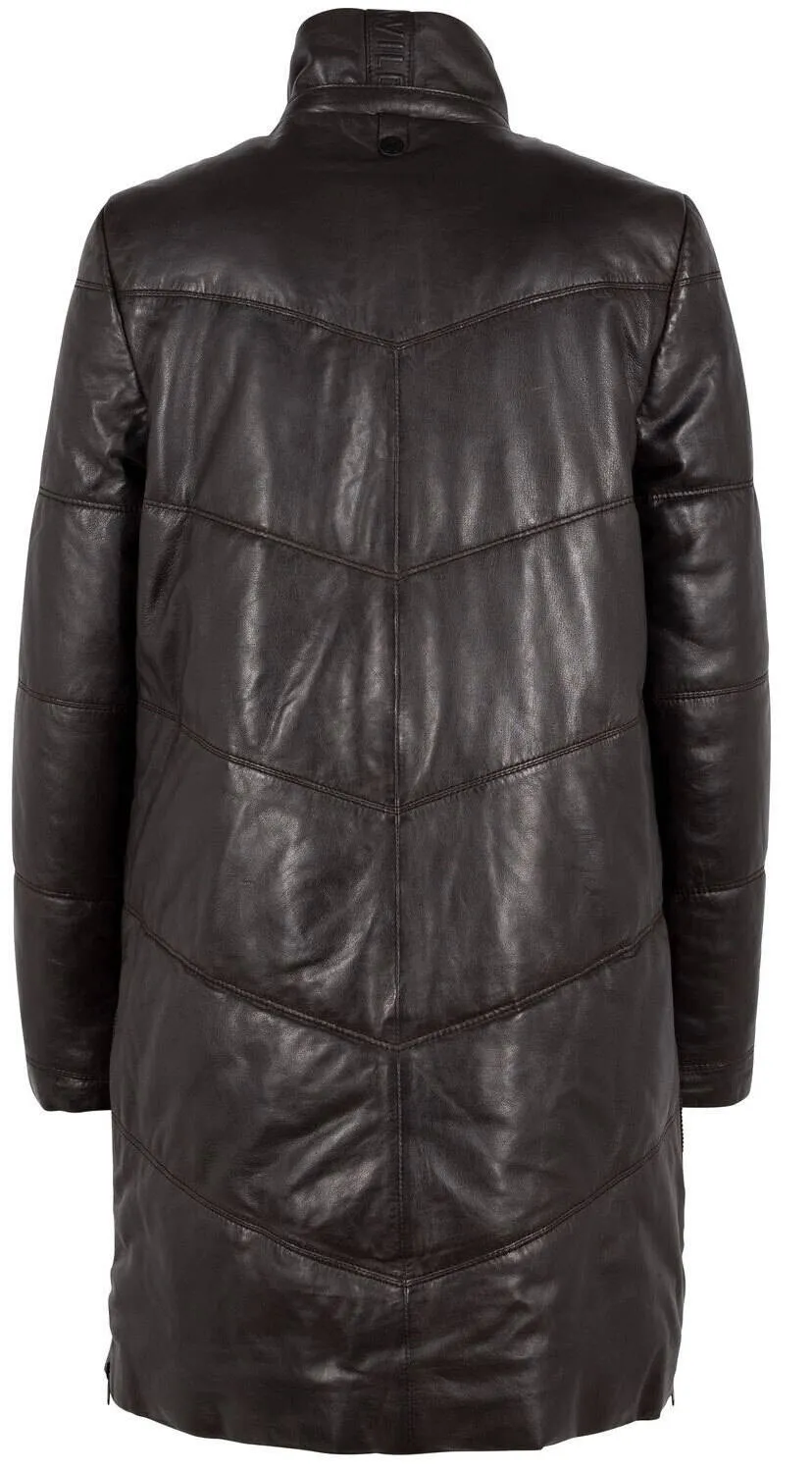 Women's long brown \vallie\ down jacket