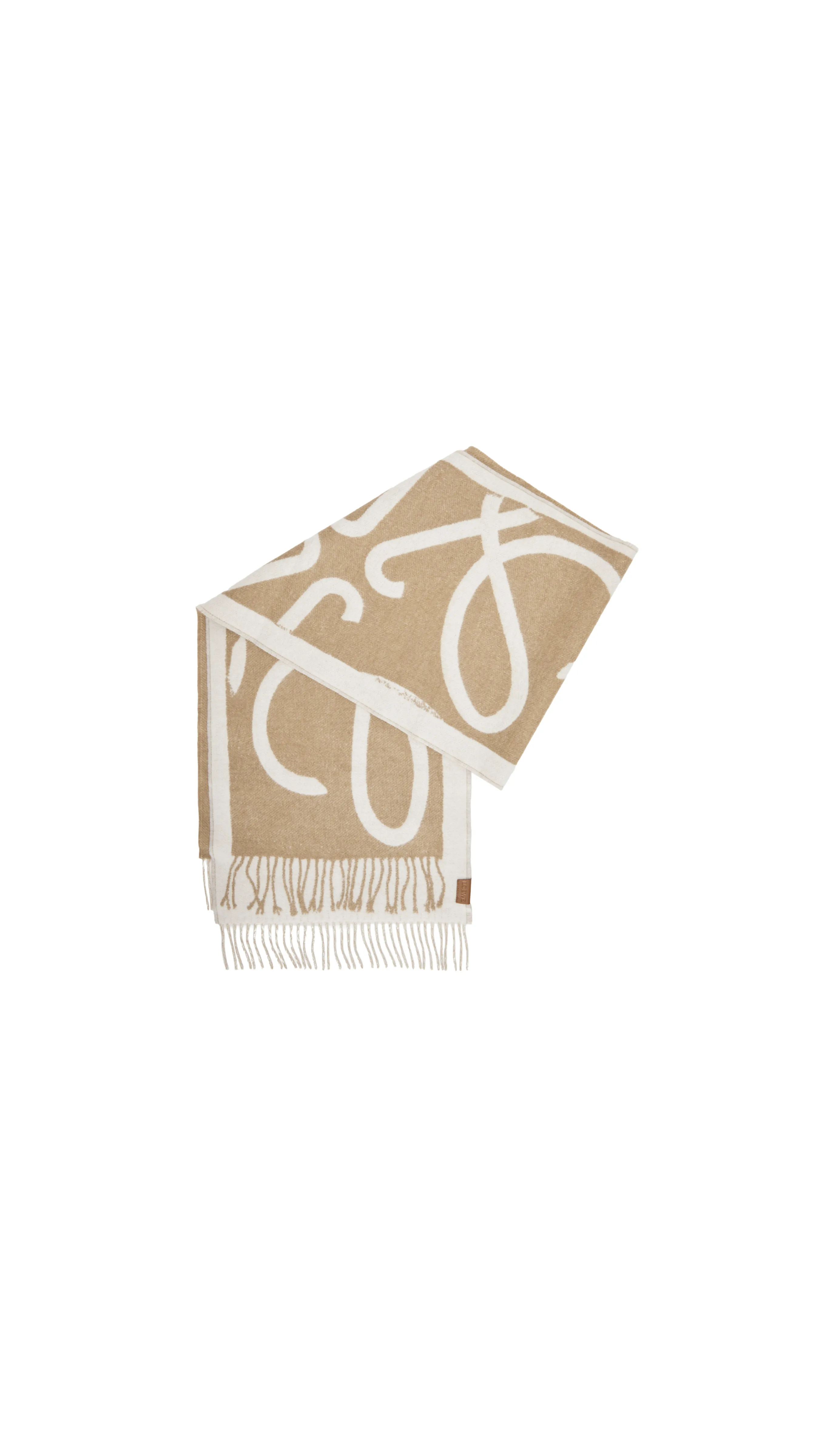 Wool And Cashmere Scarf - Camel \ White