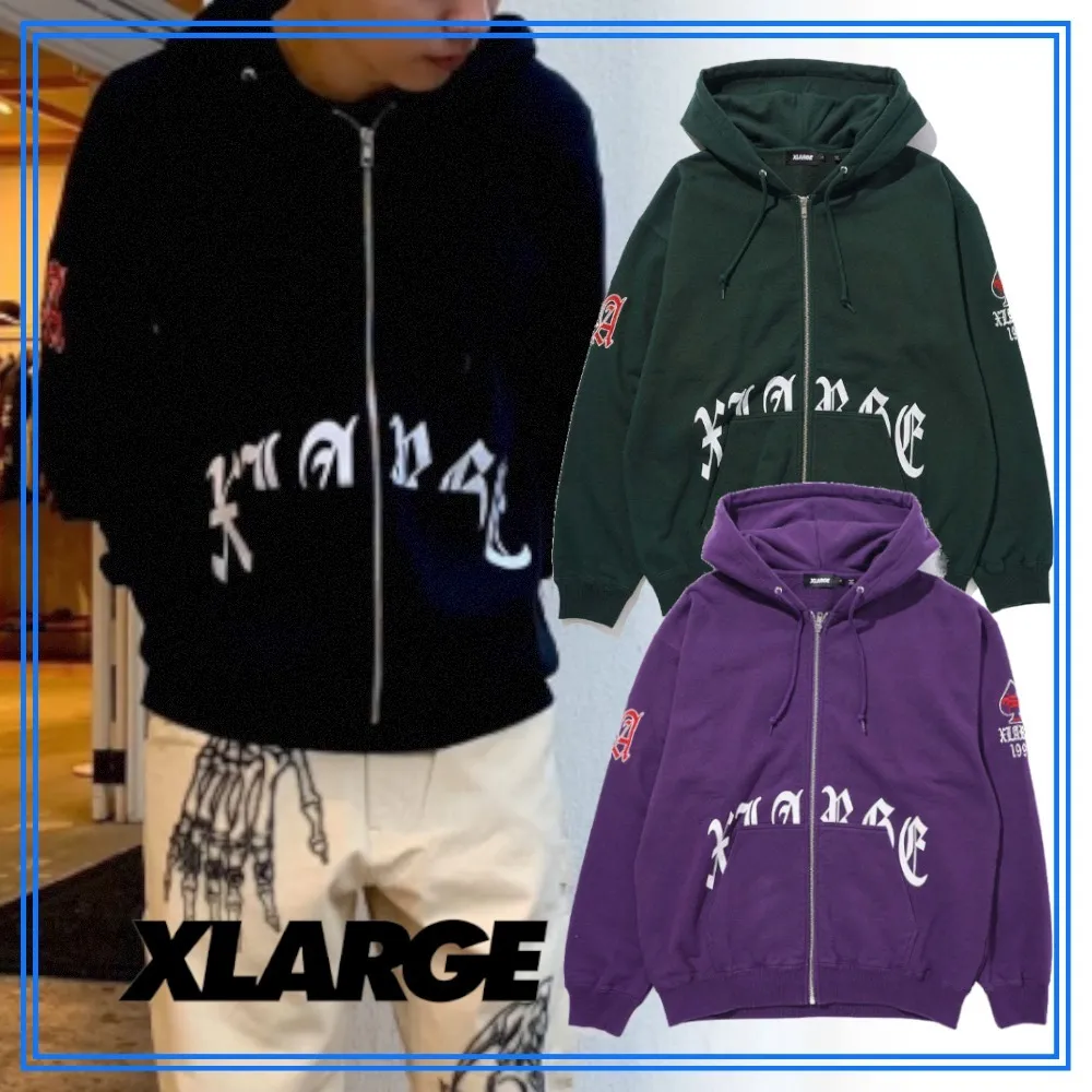 X-Large  |Pullovers Unisex Sweat Street Style Plain Cotton Logo