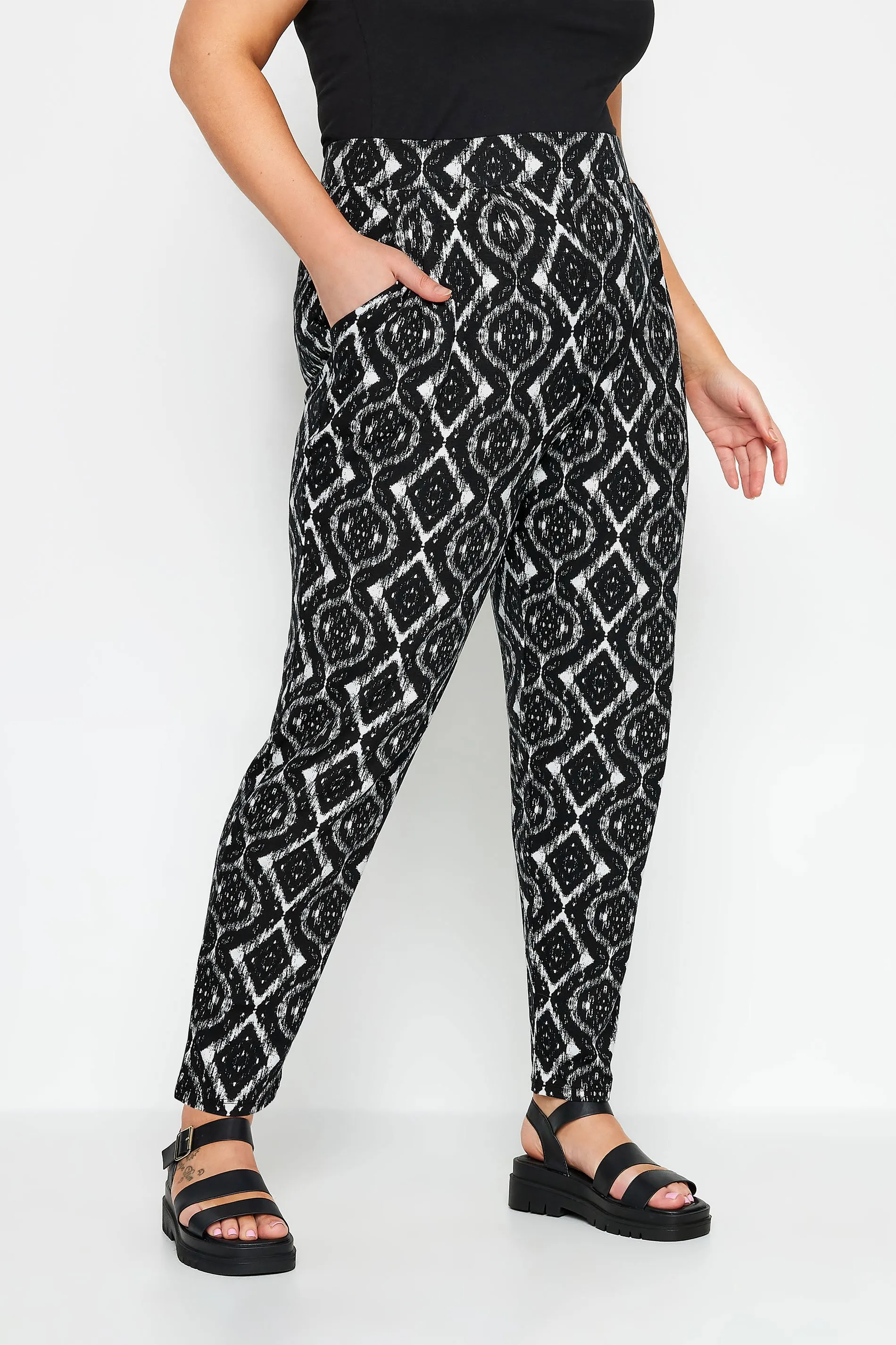 YOURS Curve Black Harem Trousers