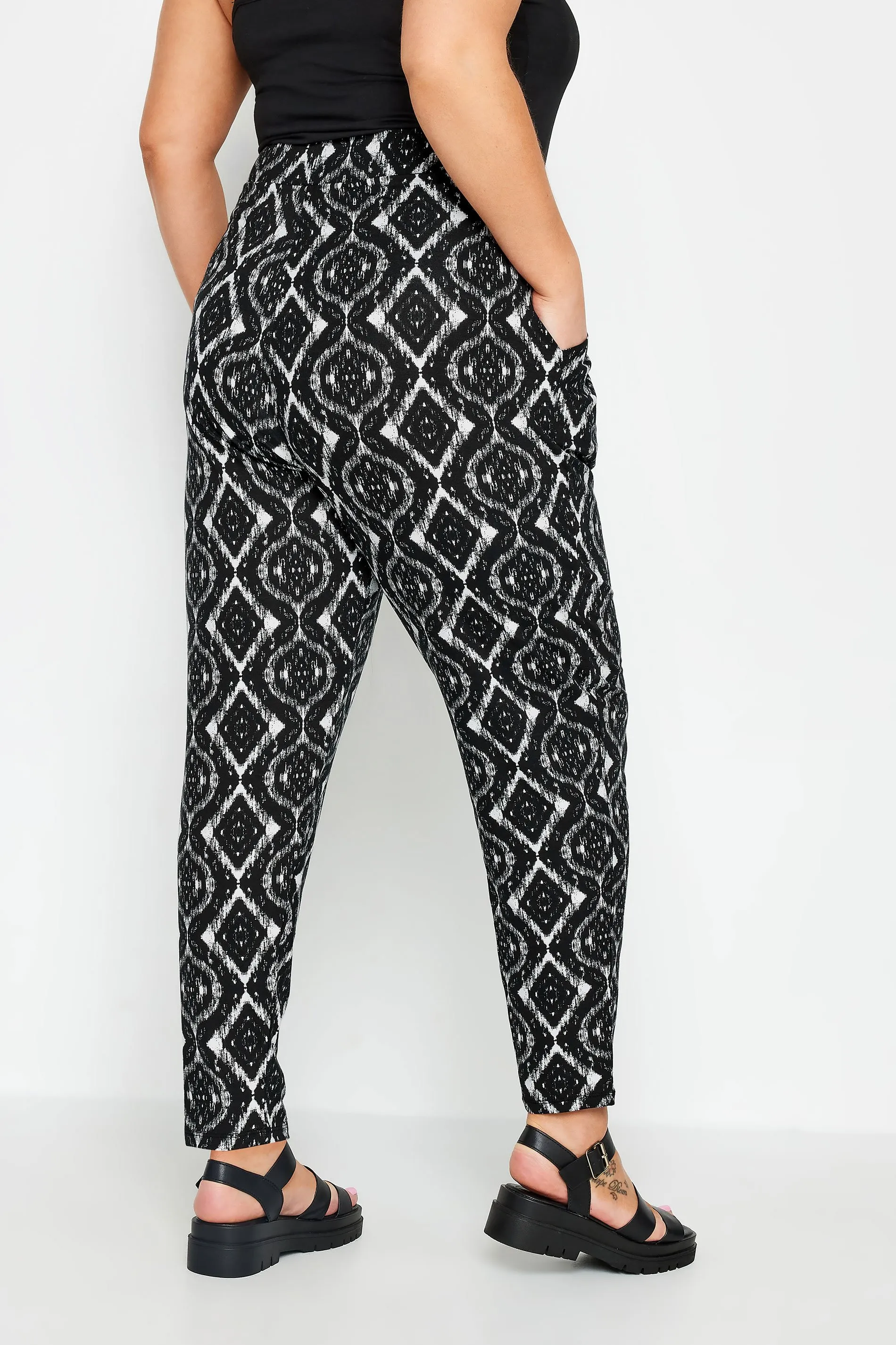 YOURS Curve Black Harem Trousers