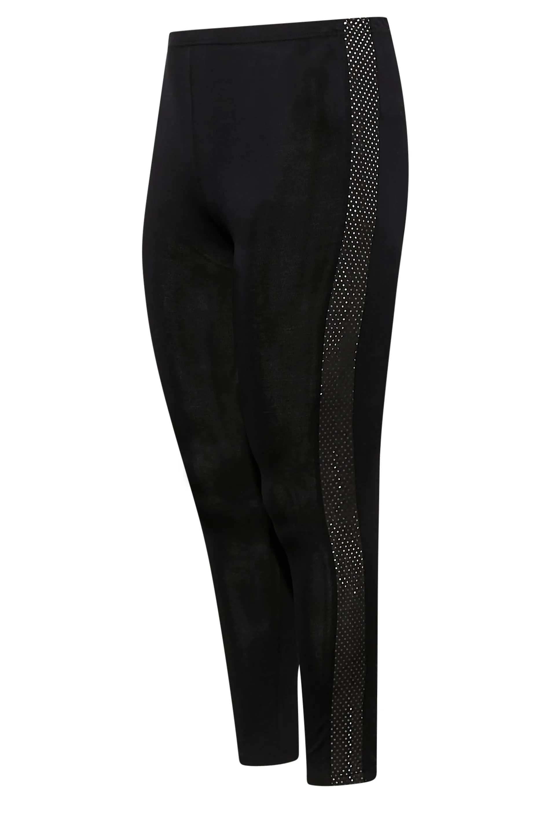 YOURS Curve Black Sequin Side Stretch Leggings