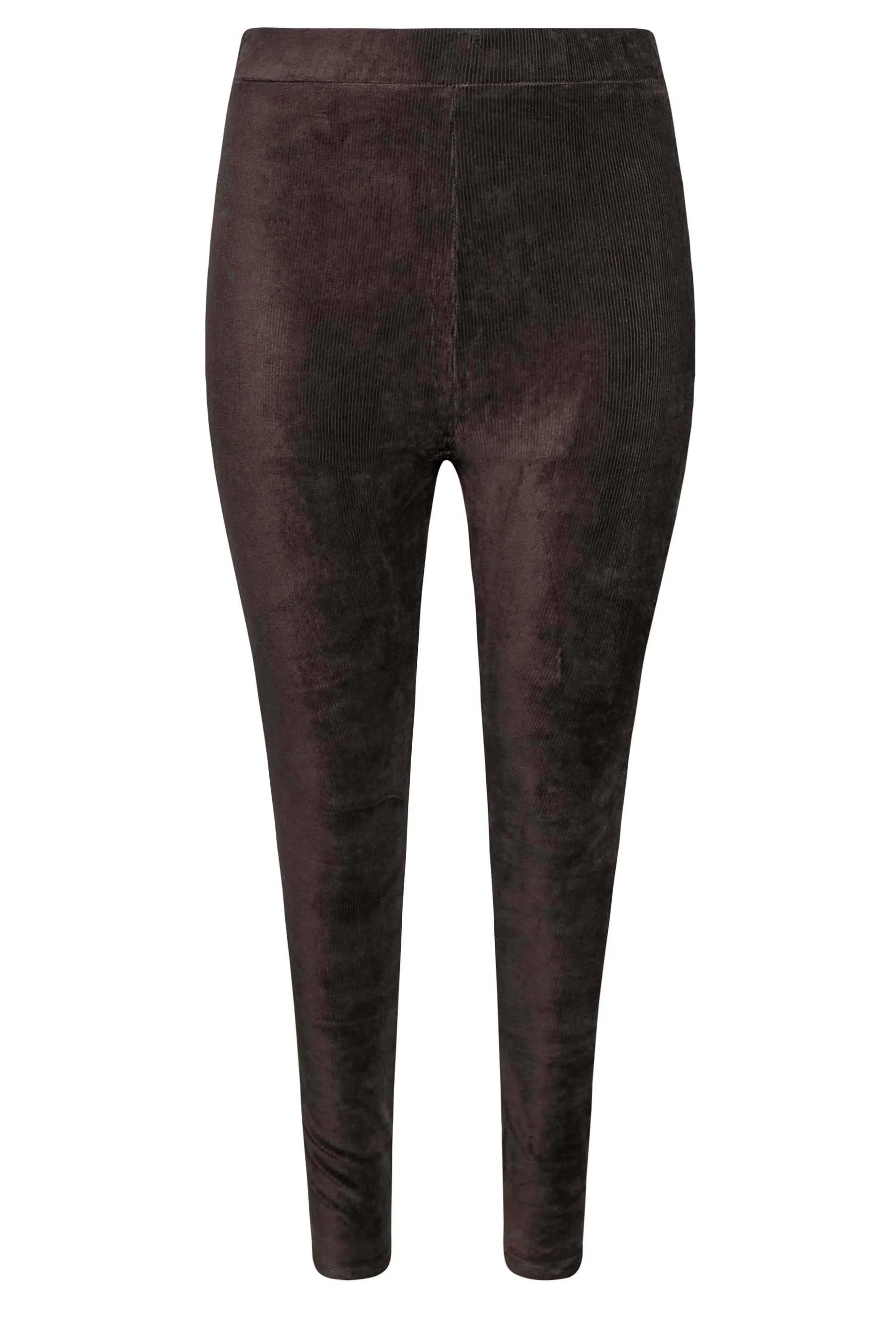 YOURS Curve Chocolate Brown Cord Stretch Leggings