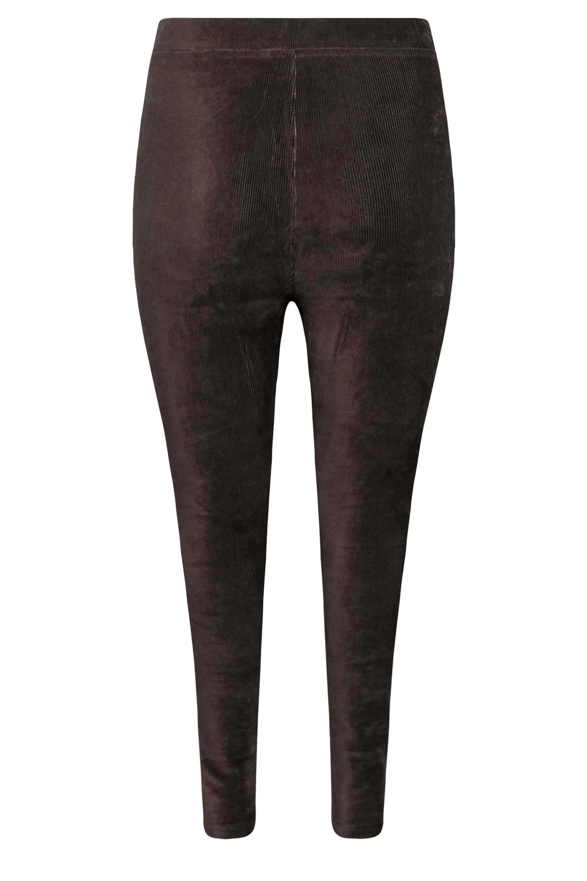 YOURS Curve Chocolate Brown Cord Stretch Leggings