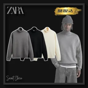 ZARA  |Pullovers Unisex Nylon Street Style Long Sleeves Plain