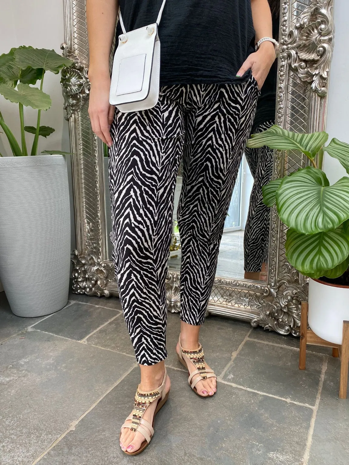 Zebra Print Soft Touch Trousers