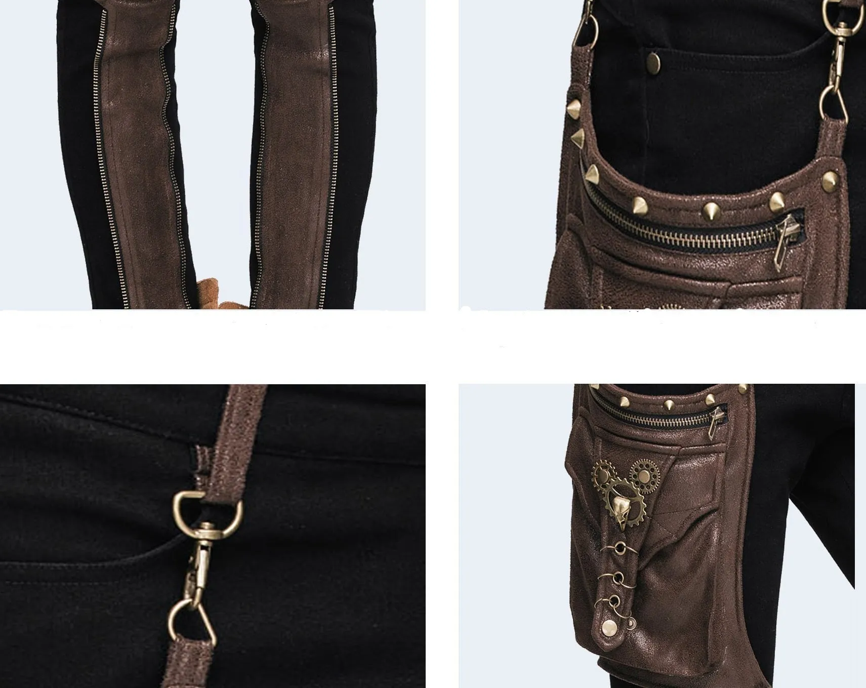 Zipped Steampunk Skinny Pants