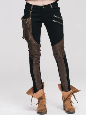 Zipped Steampunk Skinny Pants