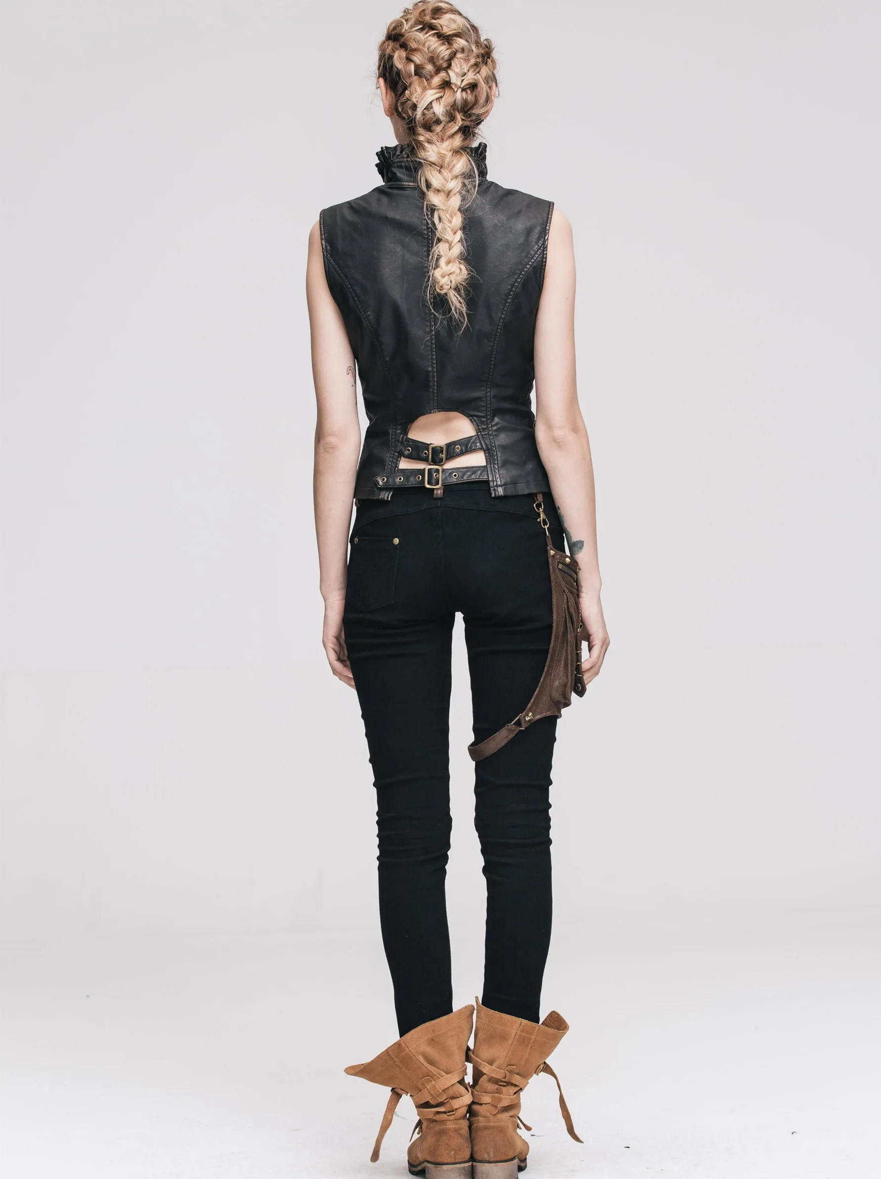 Zipped Steampunk Skinny Pants