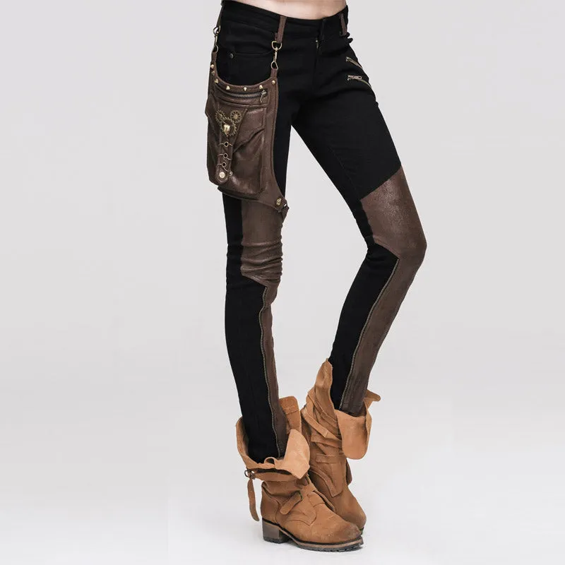 Zipped Steampunk Skinny Pants