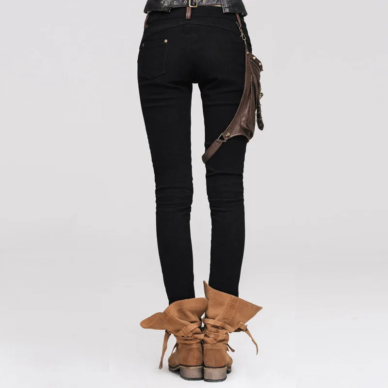 Zipped Steampunk Skinny Pants